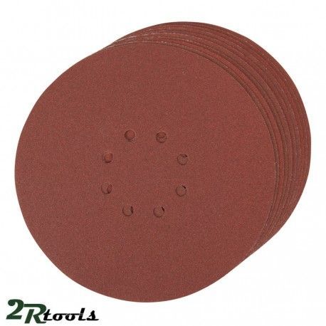 Discos de lija perforados auto-adherentes 225mm, 10 pzas, grano 120