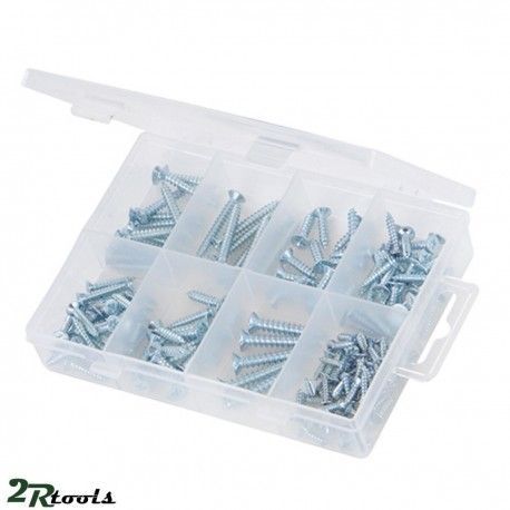 Juego de tornillos autorroscables cabeza plana